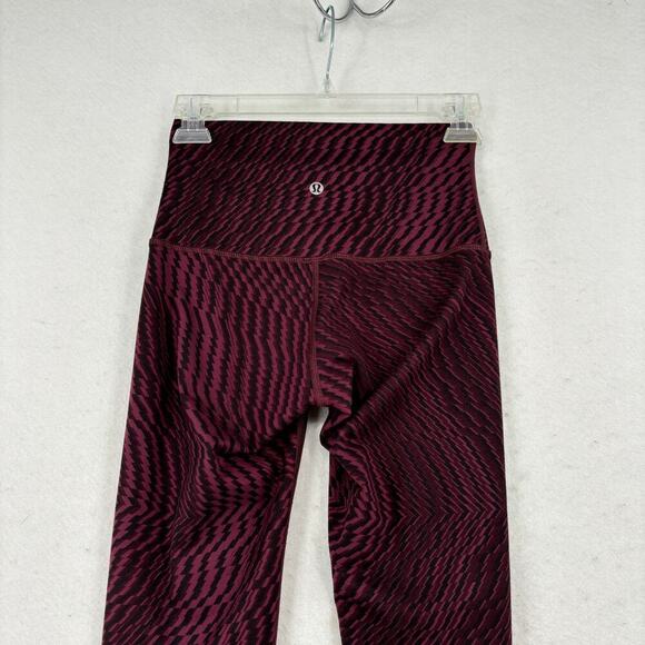 Lululemon Wunder Under High Rise Leggings Size 4 Purple Black Zig Zag Print - Picture 5 of 9